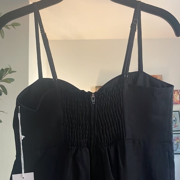 Reformation Odette Black Linen Midi Dress 2 NWT - Picture 11 of 11